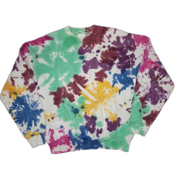 KkCo Tie Dye Oversized Pierced Sweatshirt Unisex Size S - Picture 1 of 10
